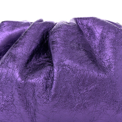 Bottega Veneta Metallic Crinkled Lambskin The Pouch Viola 8 of 10