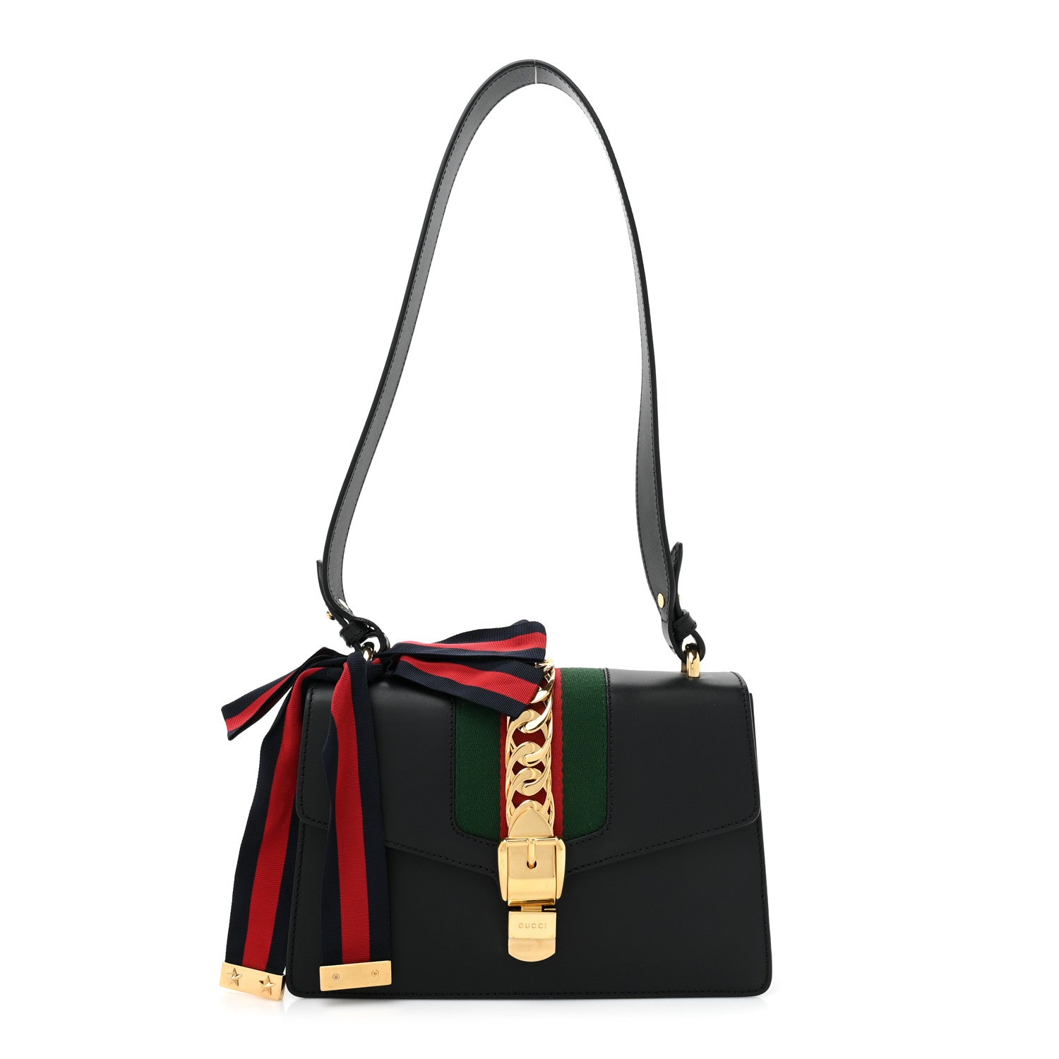 Gucci Calfskin Small Sylvie Shoulder Bag Black 1 of 13
