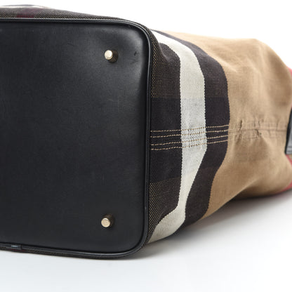 Burberry Canvas Mega Check Medium Ashby Hobo Black 13 of 14