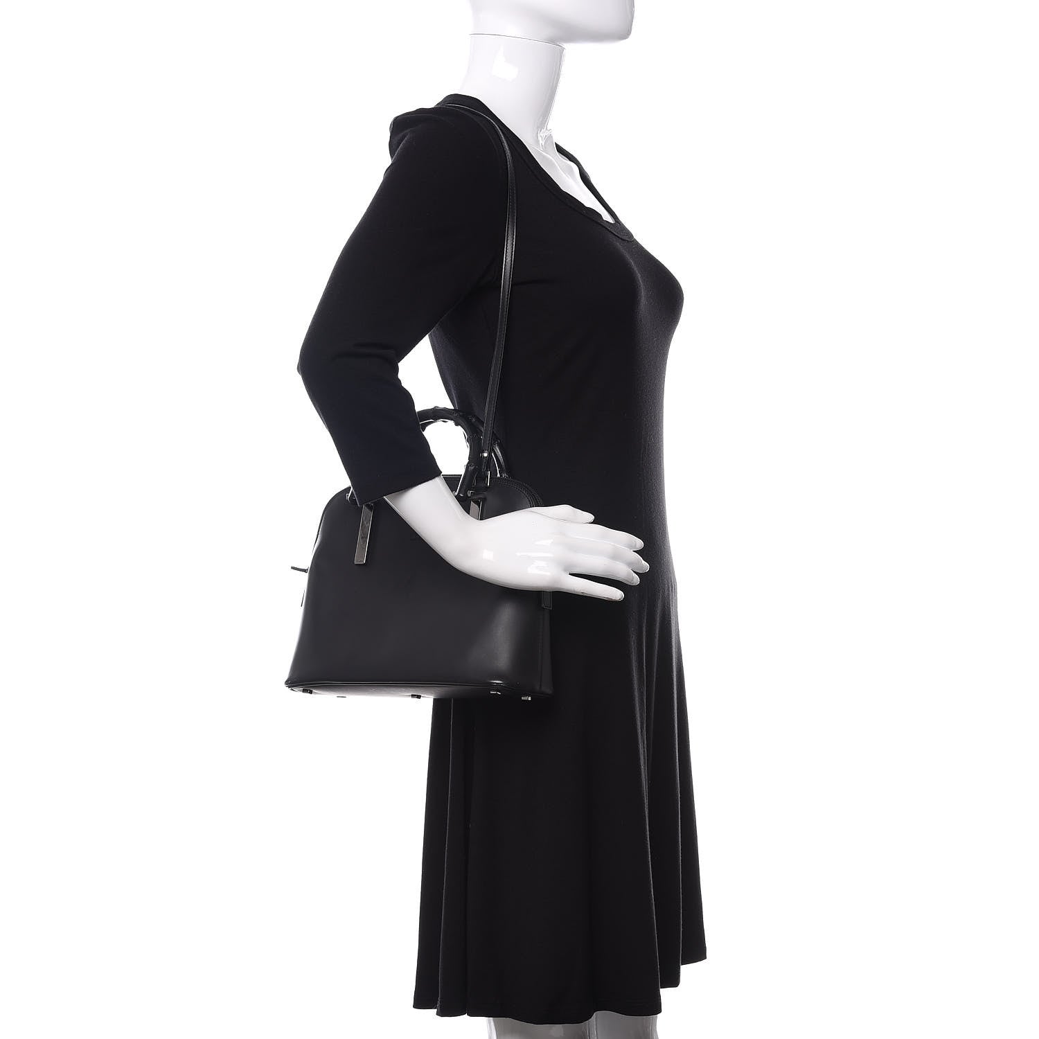 Gucci Calfskin Bamboo Top Handle Black 2 of 10