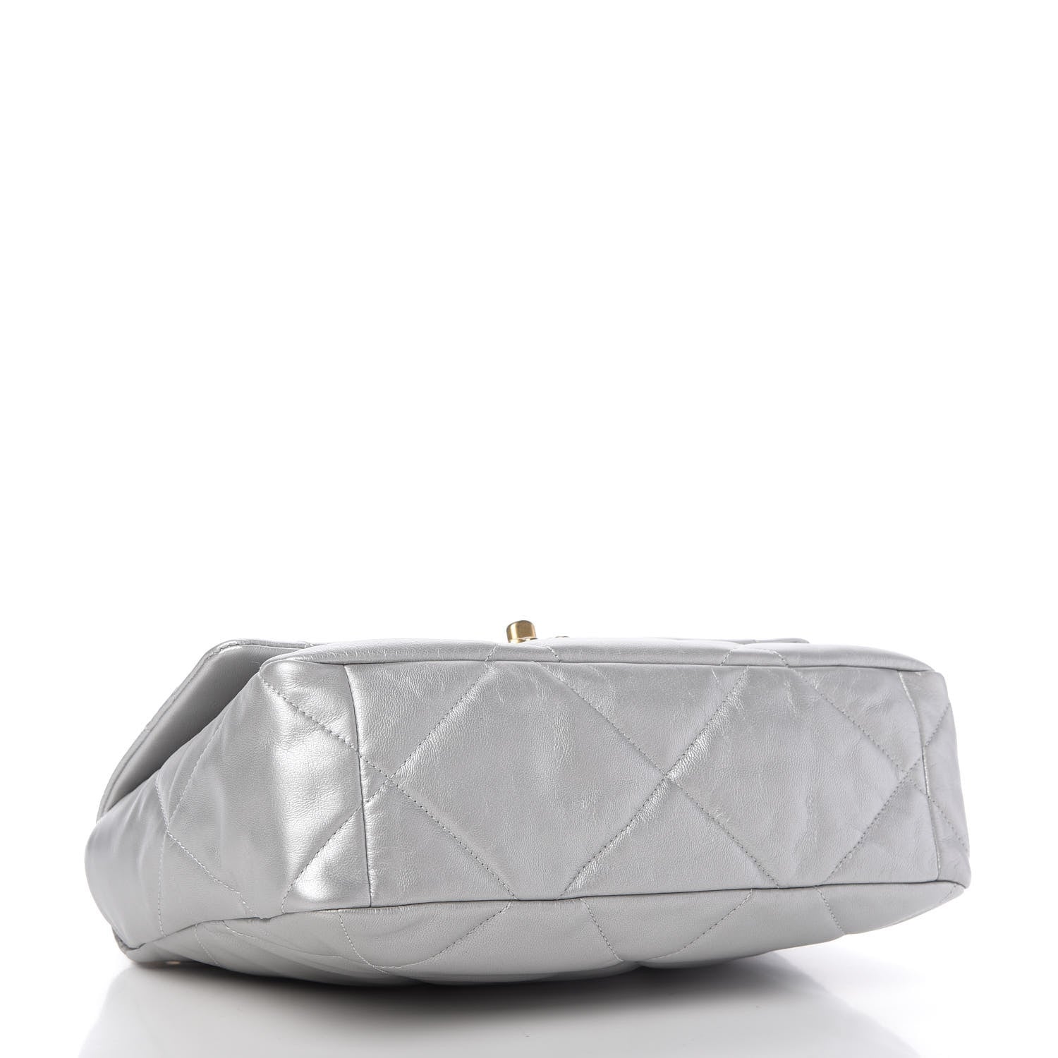 Chanel Metallic Goatskin Quilted Large Chanel 19 Flap Silver 4 of 10
