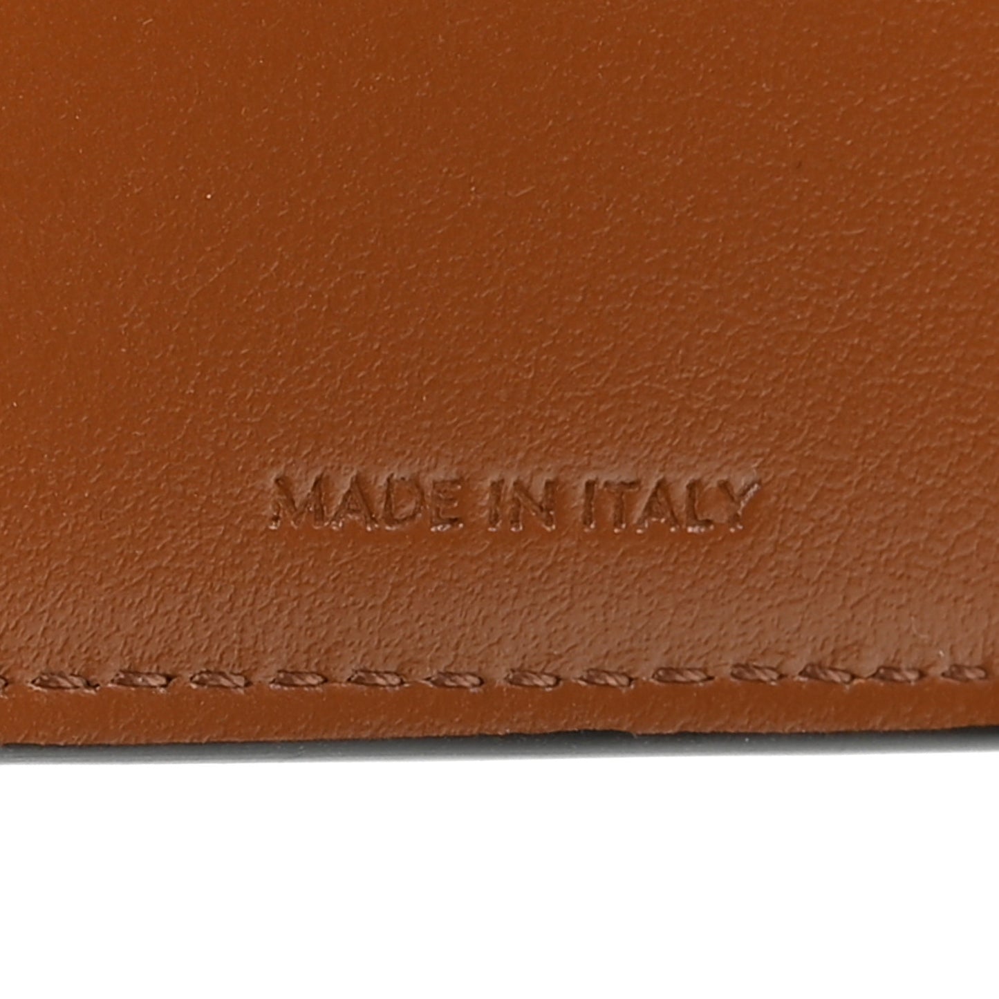 Grained Calfskin Triomphe Fine Strap Wallet Tan