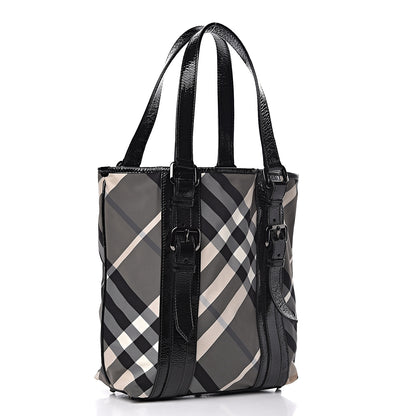 Burberry Nylon Beat Check Victoria Tote Black 3 of 14