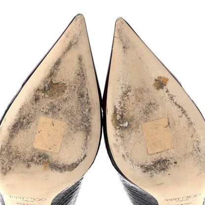 Jimmy Choo Patent Gel Snake Print Liya 65 Pumps 38 Merlot 8 of 9
