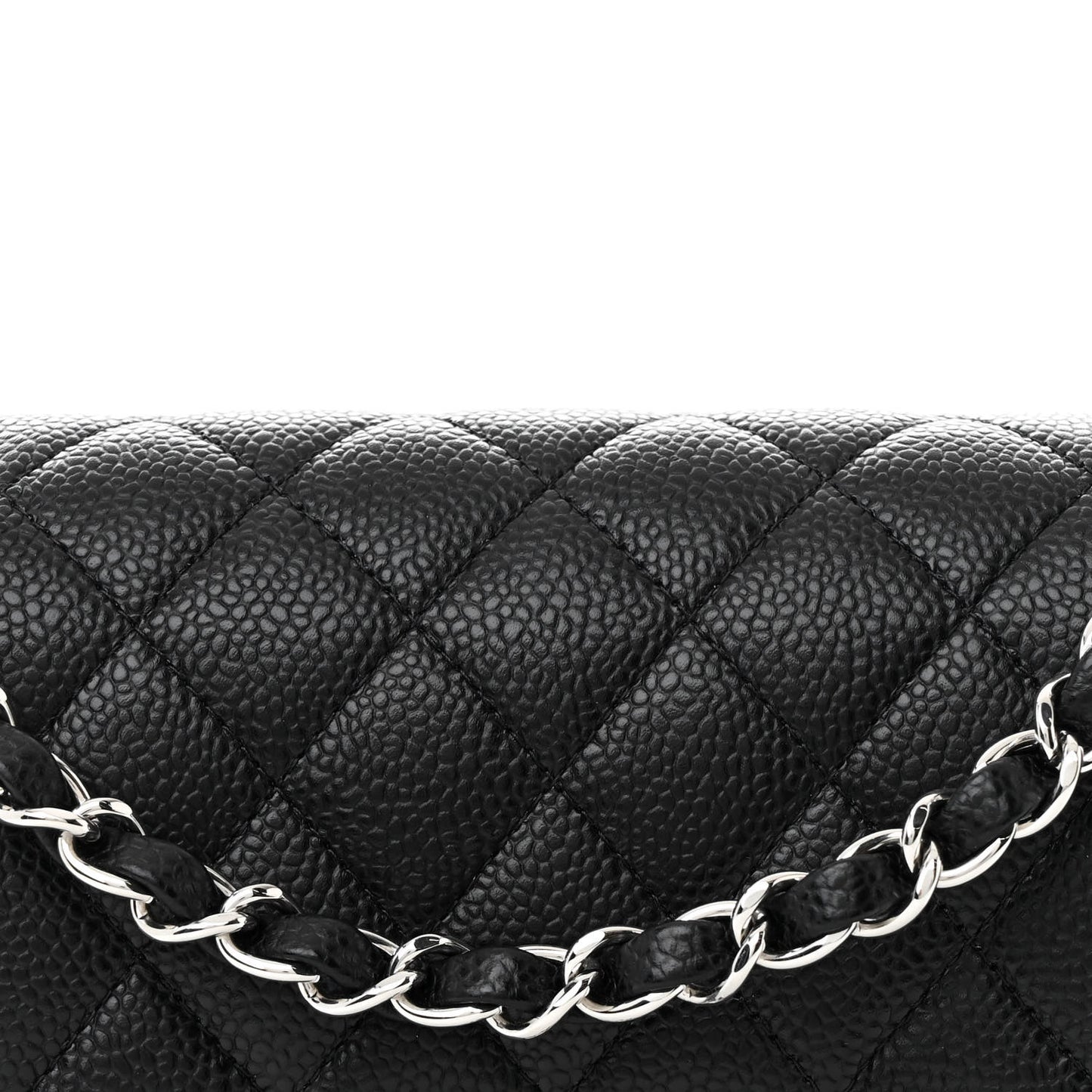 Caviar Quilted Small Double Flap Black