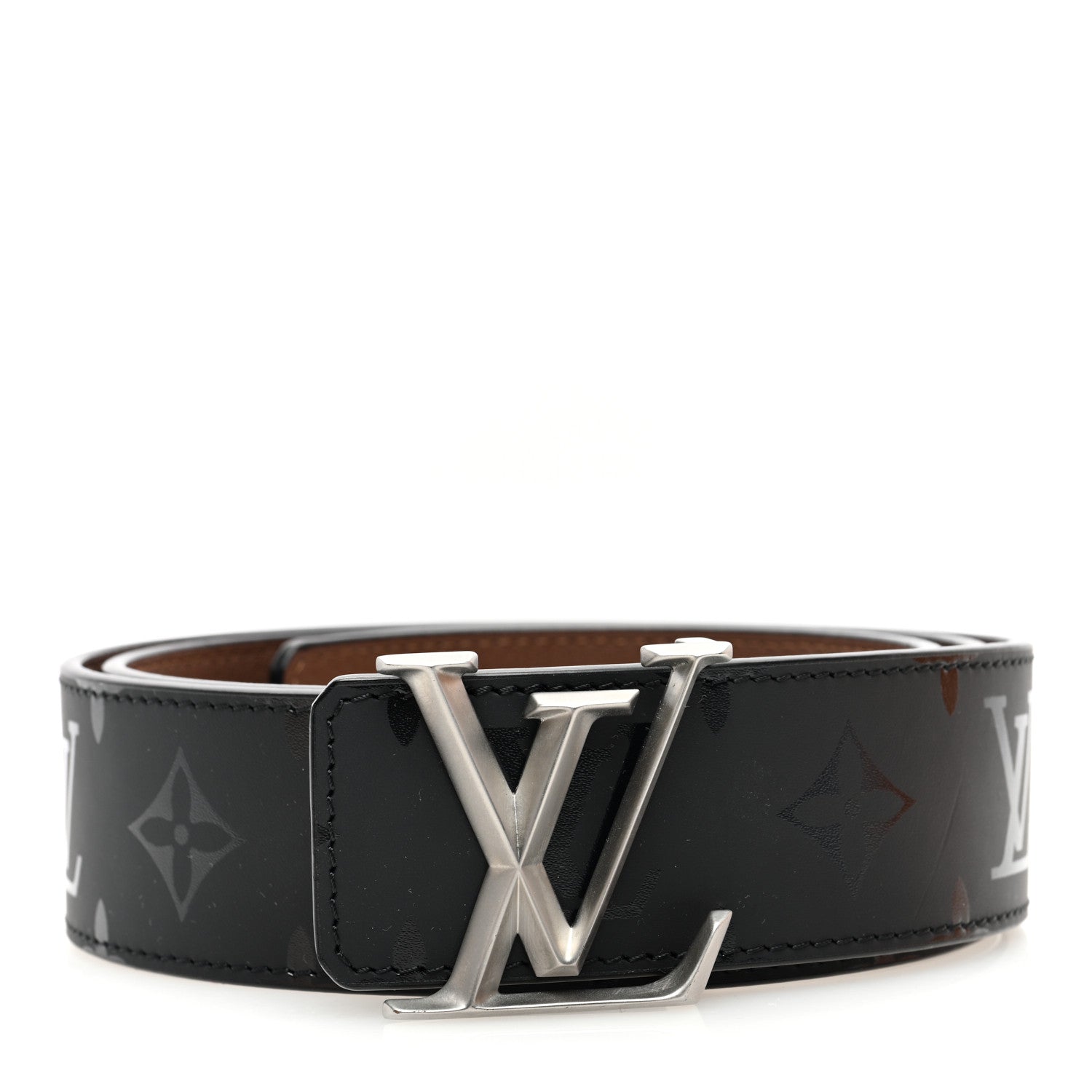 Louis Vuitton Monogram Illusion 40mm LV Initiales Reversible Belt 90 36 Black 1 of 8