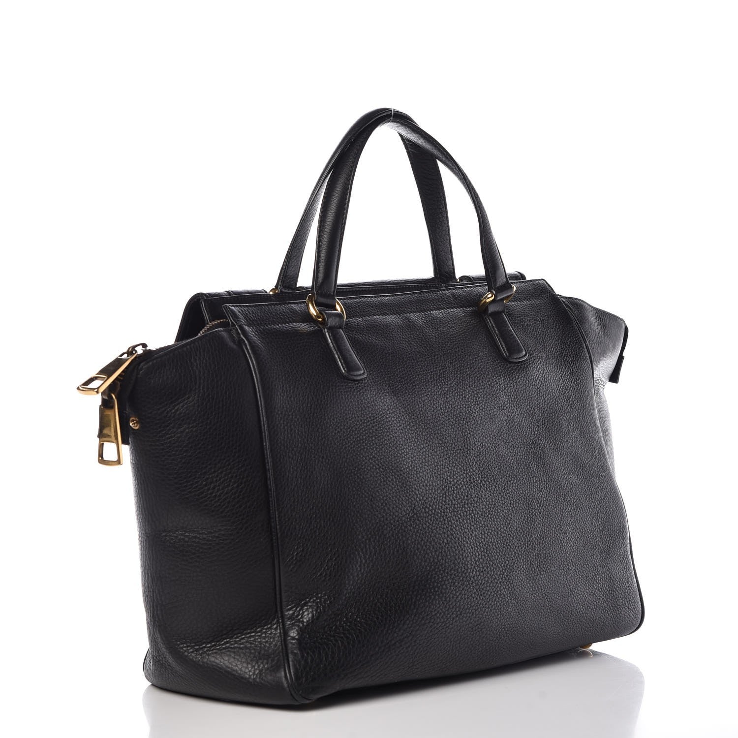 Gucci Pebbled Calfskin Medium 1973 Top Handle Satchel Black 3 of 12