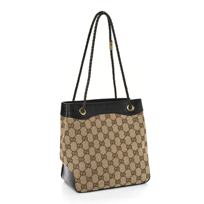 Gucci Monogram Woven Handle Tote Brown 2 of 10