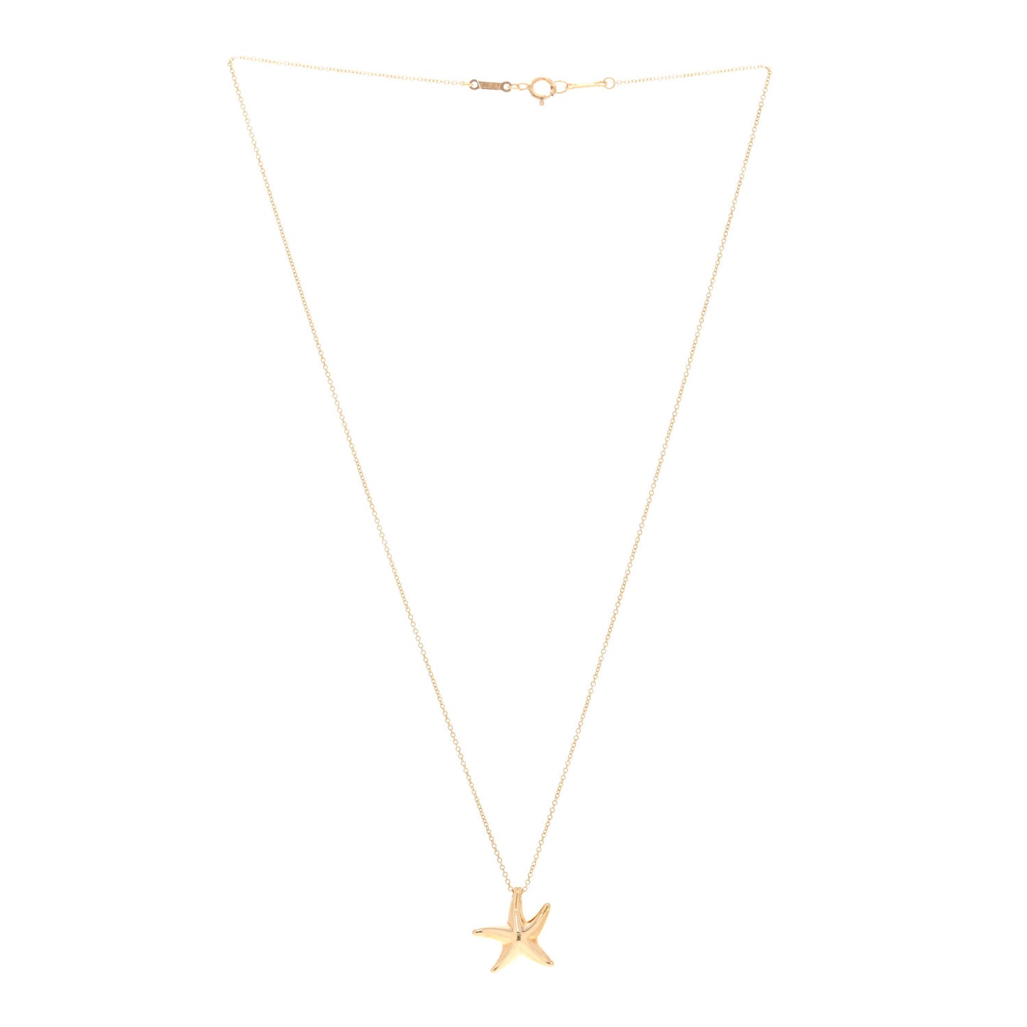 18K Yellow Gold 15mm Elsa Peretti Starfish Pendant Necklace