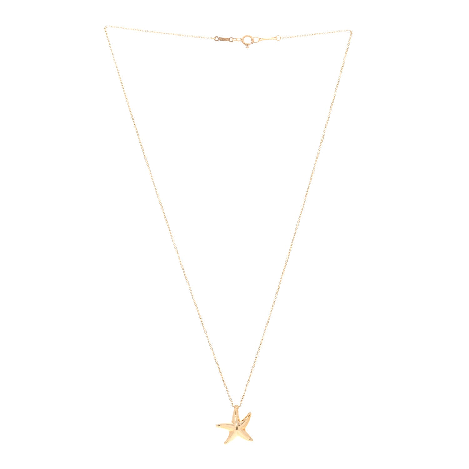 Tiffany 18K Yellow Gold 15mm Elsa Peretti Starfish Pendant Necklace 4 of 5