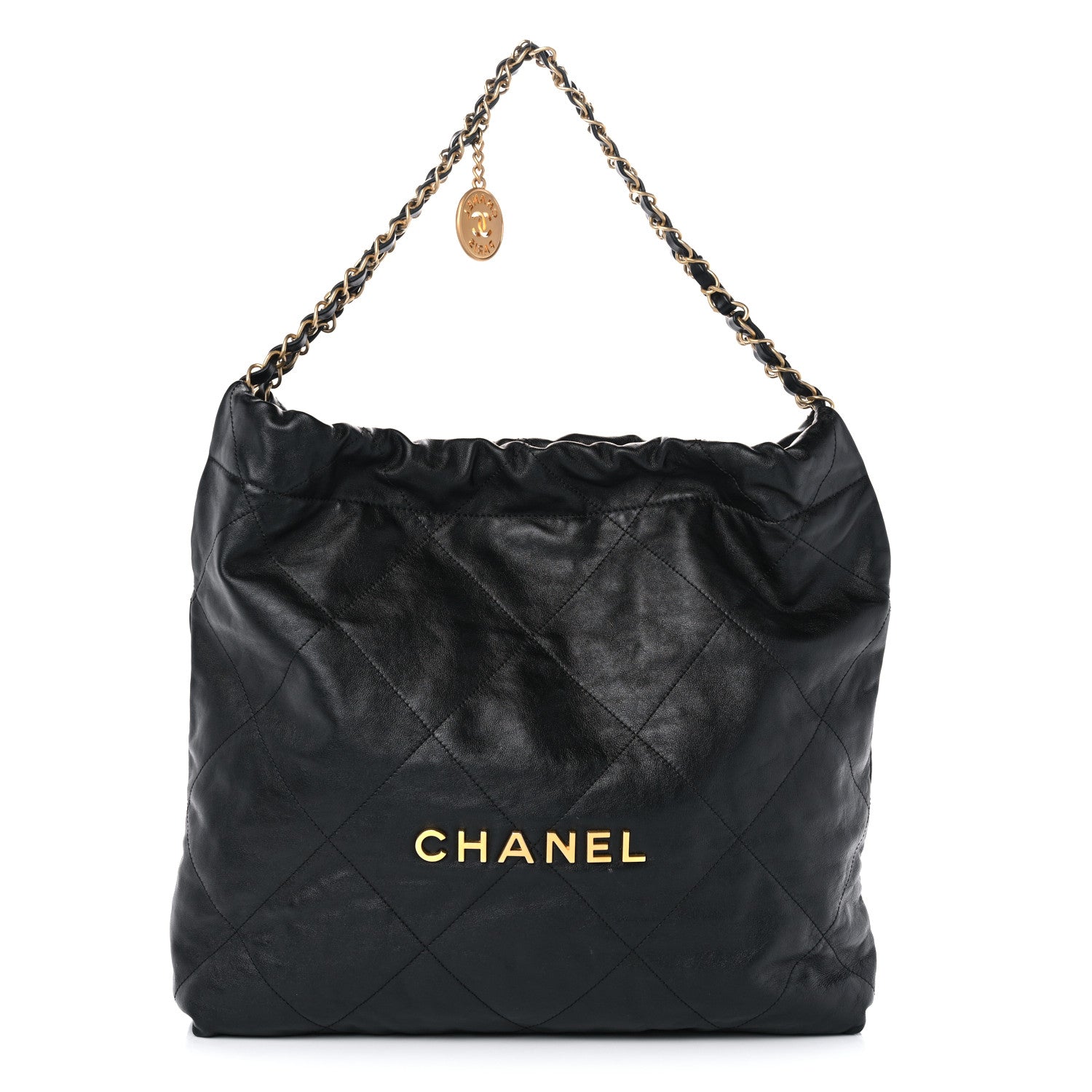 Chanel Shiny Calfskin Quilted Chanel 22 Black 1 of 12