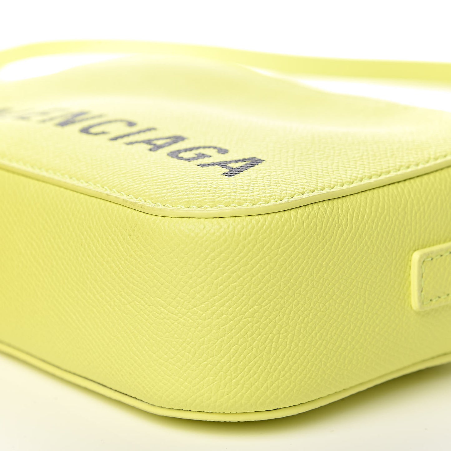 Signature Grained Calfskin Logo XS Ville Camera Bag Acid Green Black