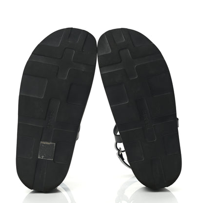 Hermes Calfskin Womens Enid Sandals 36 Black 5 of 9