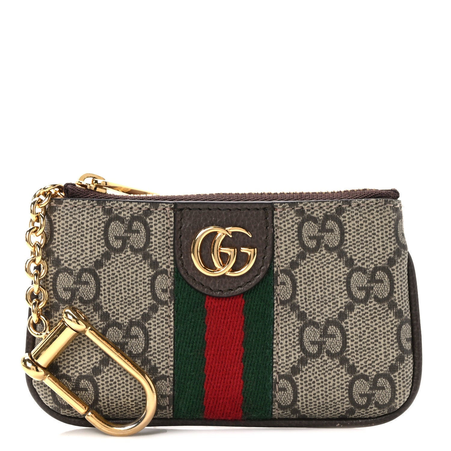 Gucci GG Supreme Monogram Web Ophidia Key Case Beige New Acero 1 of 9