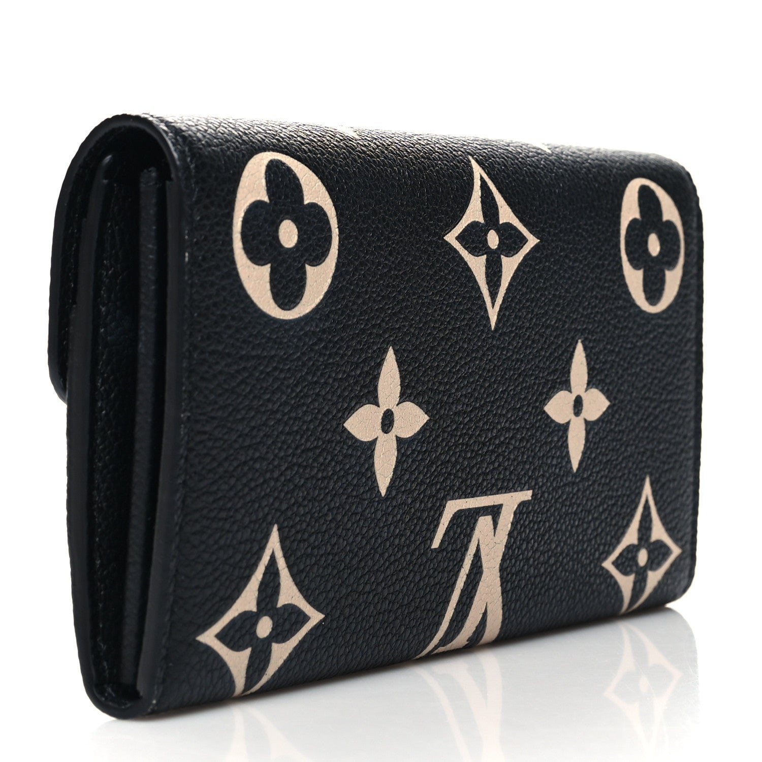 Louis Vuitton Monogram Empreinte Giant Sarah Wallet Black Beige 3 of 8
