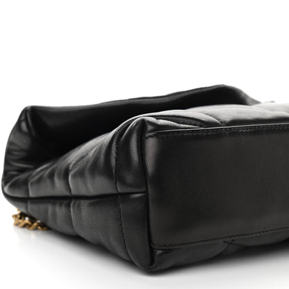 Saint Laurent Lambskin Quilted Toy Loulou Puffer Monogram Chain Satchel Black 7 of 8