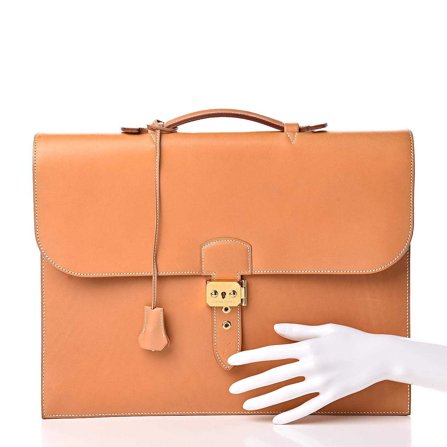 Hermes Vache Natural Sac a Depeche 38 Briefcase 3 of 20