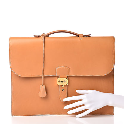 Hermes Vache Natural Sac a Depeche 38 Briefcase 3 of 20