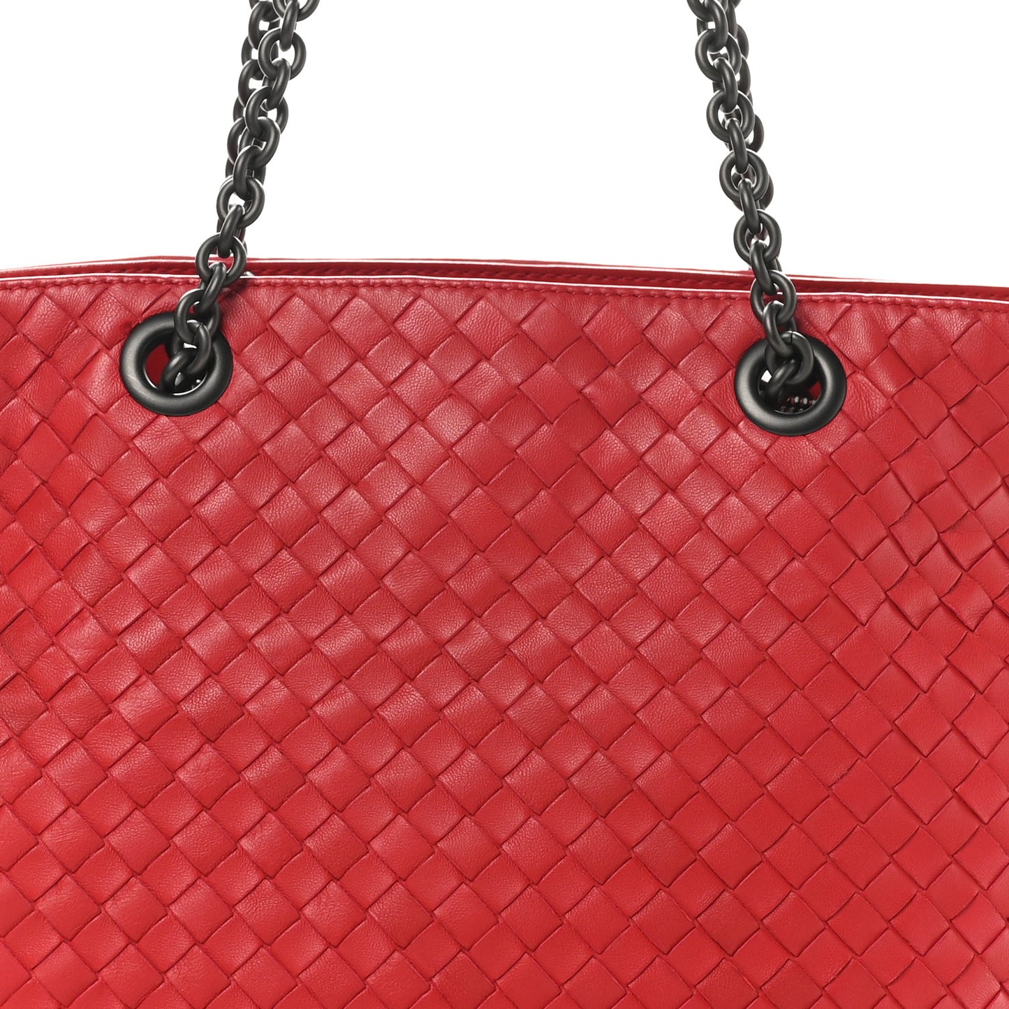 Nappa Intrecciato Medium Tote  Red