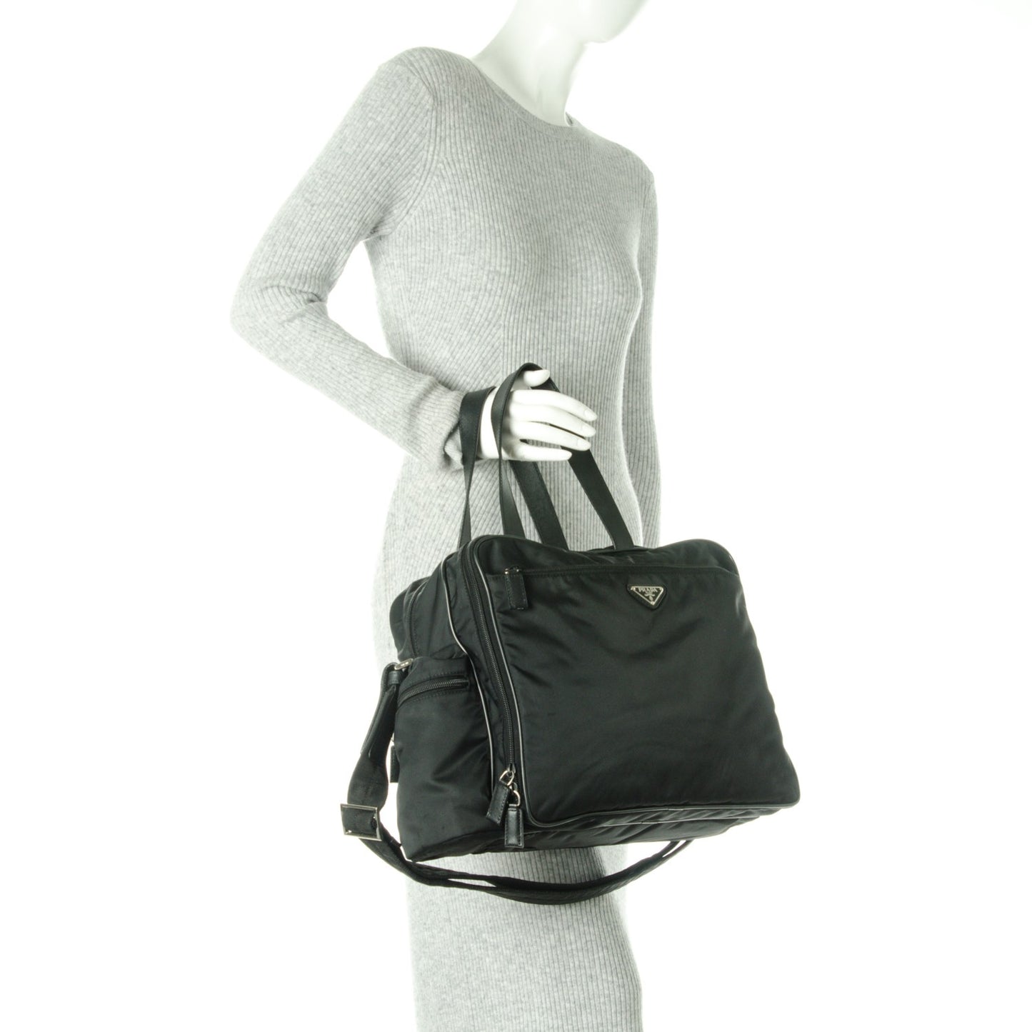 Tessuto Nylon Vela Diaper Bag Black