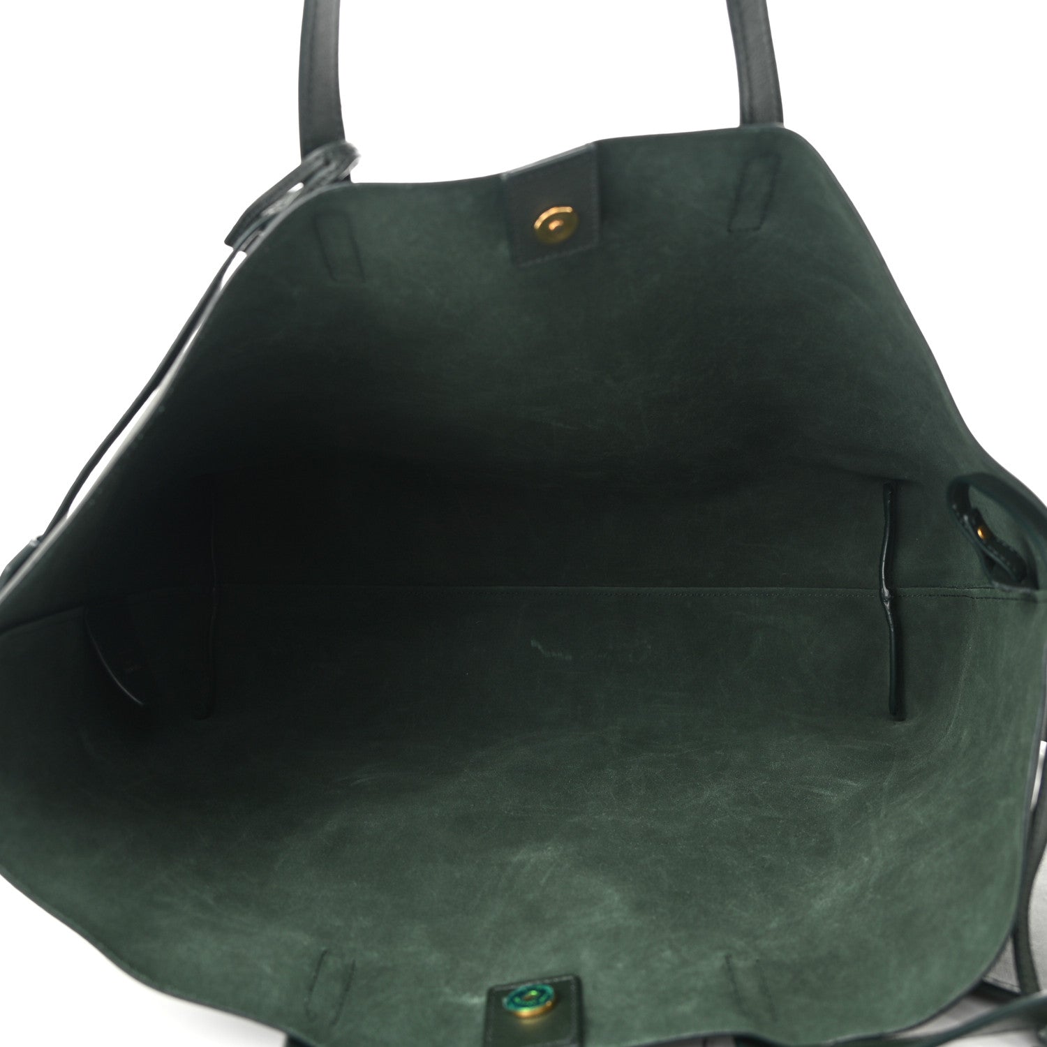 Saint Laurent Calfskin Large Shopping Tote Dark Green 6 of 10