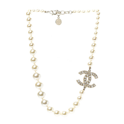 Chanel Pearl CC 100th Anniversary Necklace Light Gold 3 of 6