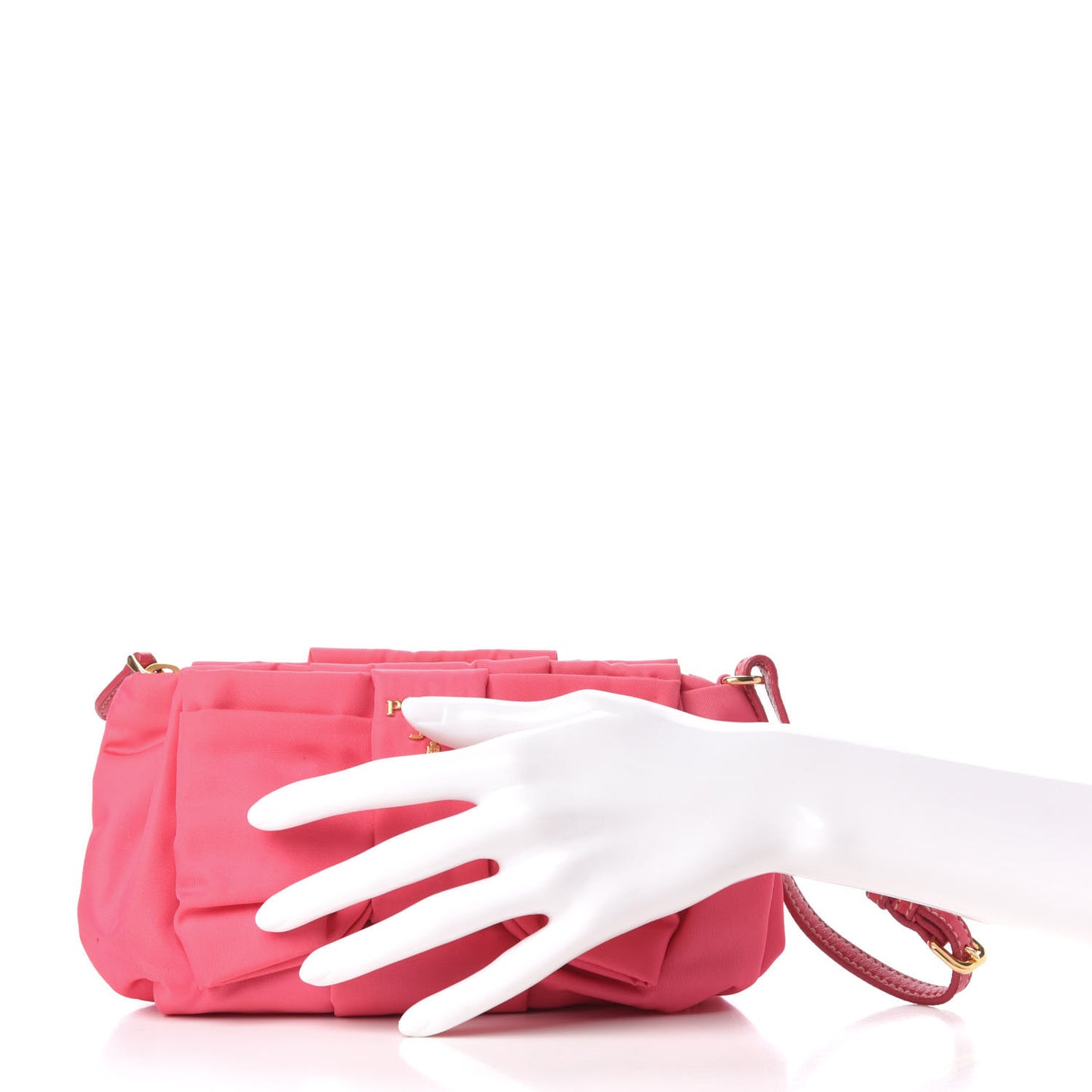 Tessuto Nylon Bow Wristlet Begonia