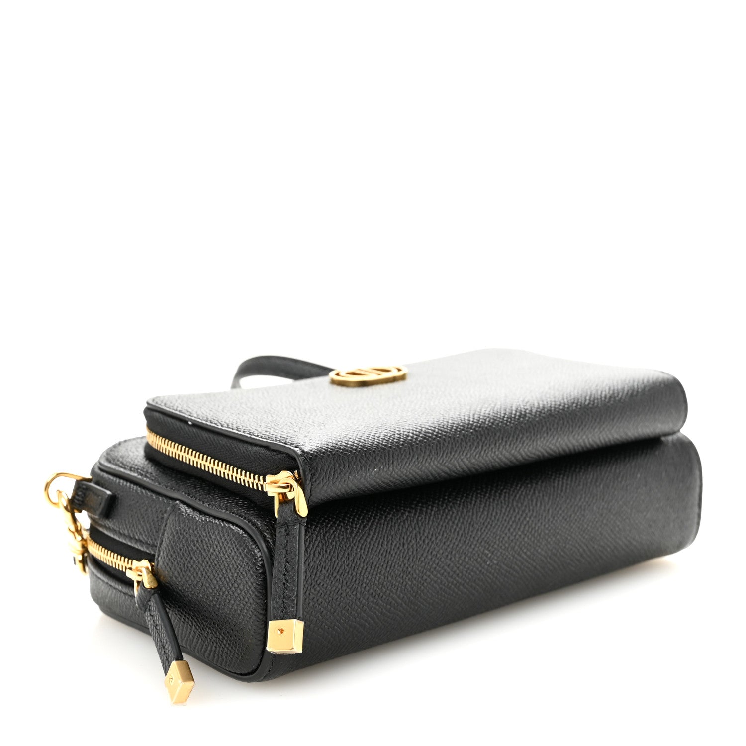 Christian Dior Grained Calfskin Caro Double Pouch Black 4 of 11