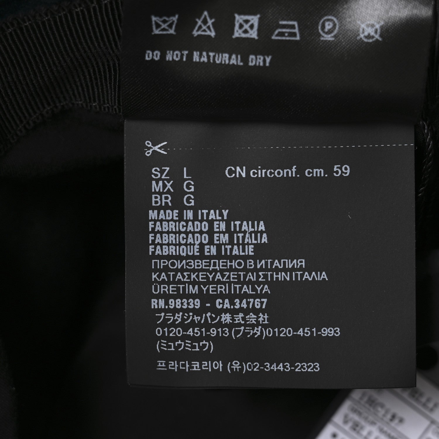 Prada Velvet Triangle Womens Bucket Hat L Petrolio 9 of 10