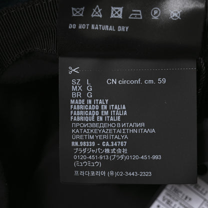 Prada Velvet Triangle Womens Bucket Hat L Petrolio 9 of 10