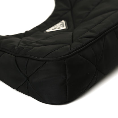 Prada Re-Nylon Triangle Padded Patchwork Shoulder Bag Black 11 of 12