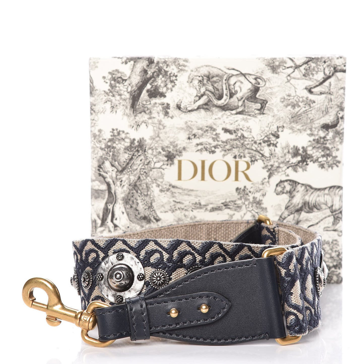 Oblique Studded Shoulder Strap Blue