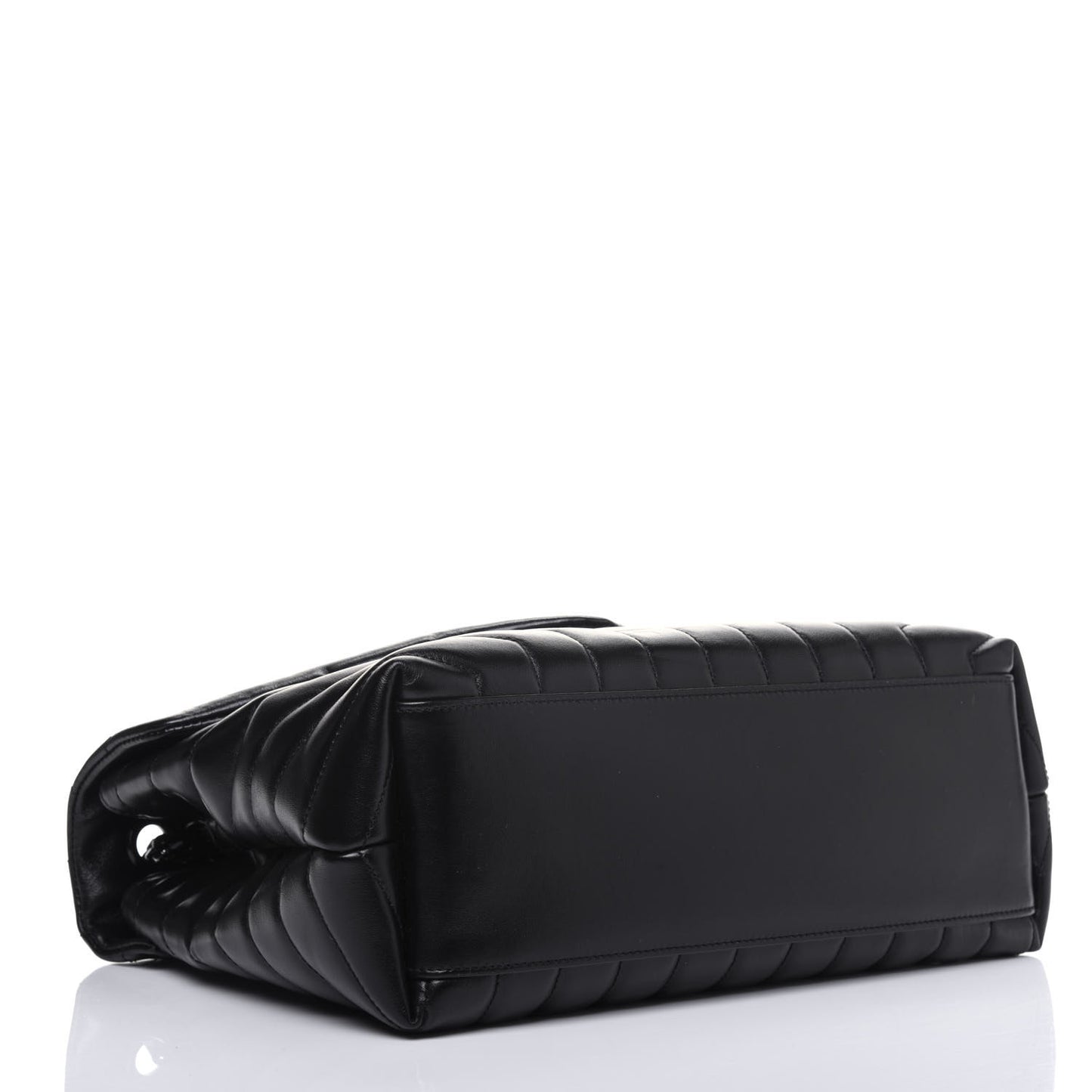 Calfskin Y Quilted Monogram Medium Loulou Chain Satchel Black