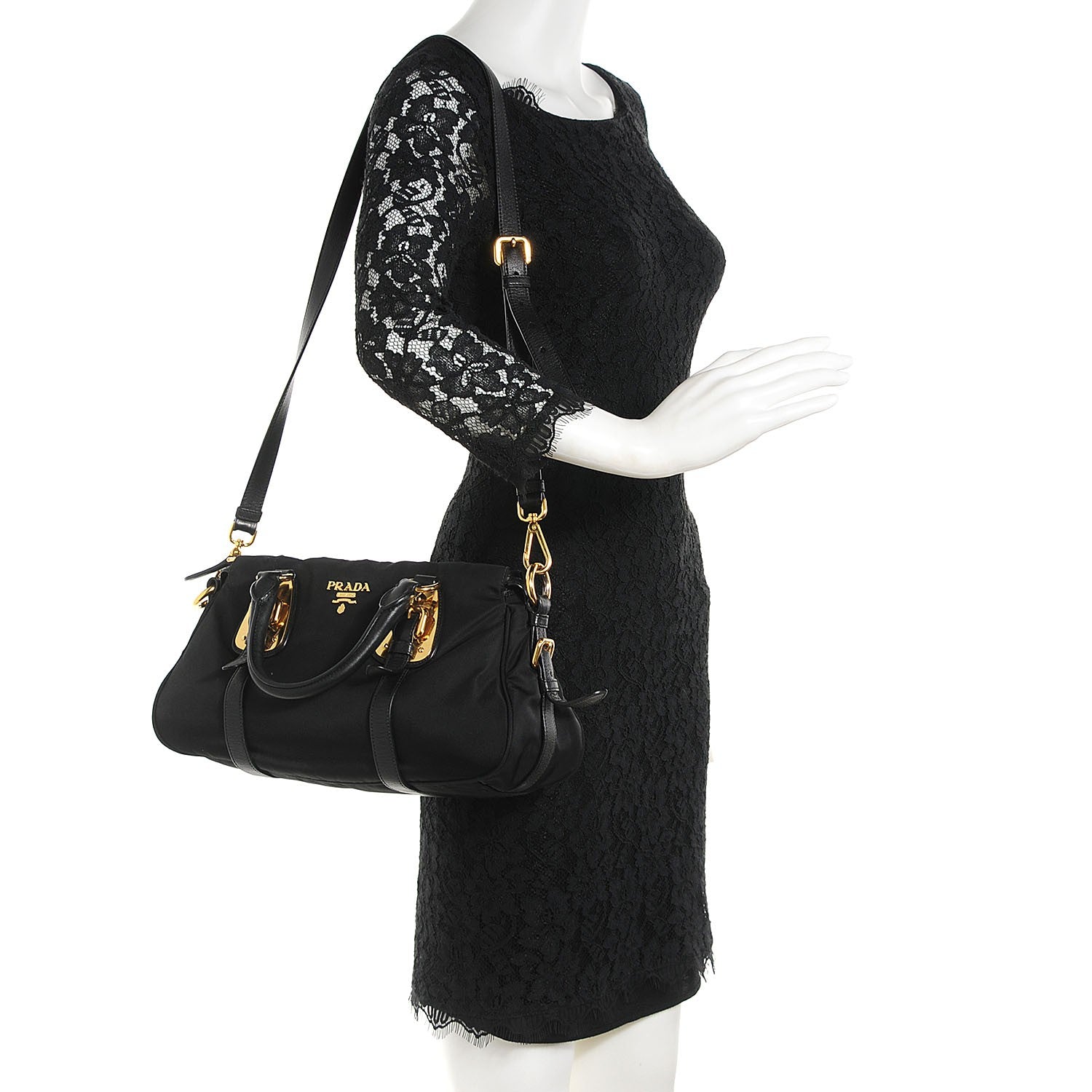 Prada Tessuto Soft Calf Tote Nero Black 2 of 10