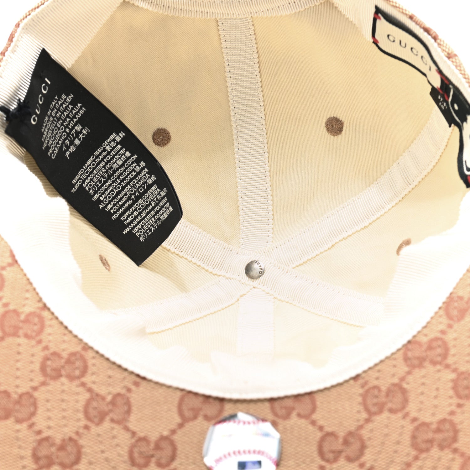 Gucci X MLB Monogram SF Giants Baseball Hat 57-61 Beige Ruggine 7 of 8
