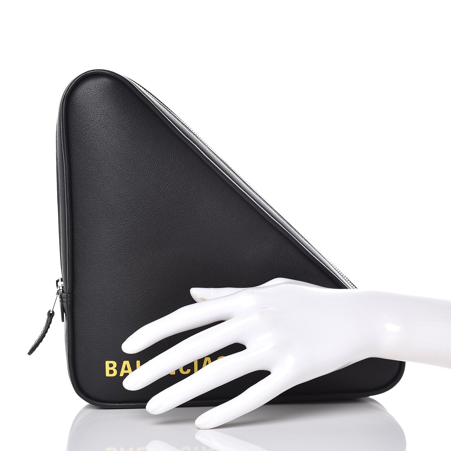 Balenciaga Calfskin M Triangle Pouch Black 2 of 7