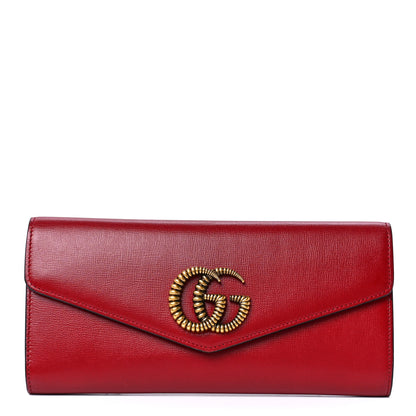 Gucci Textured Calfskin Torchon GG Broadway Envelope Clutch Romantic Cherry 1 of 12
