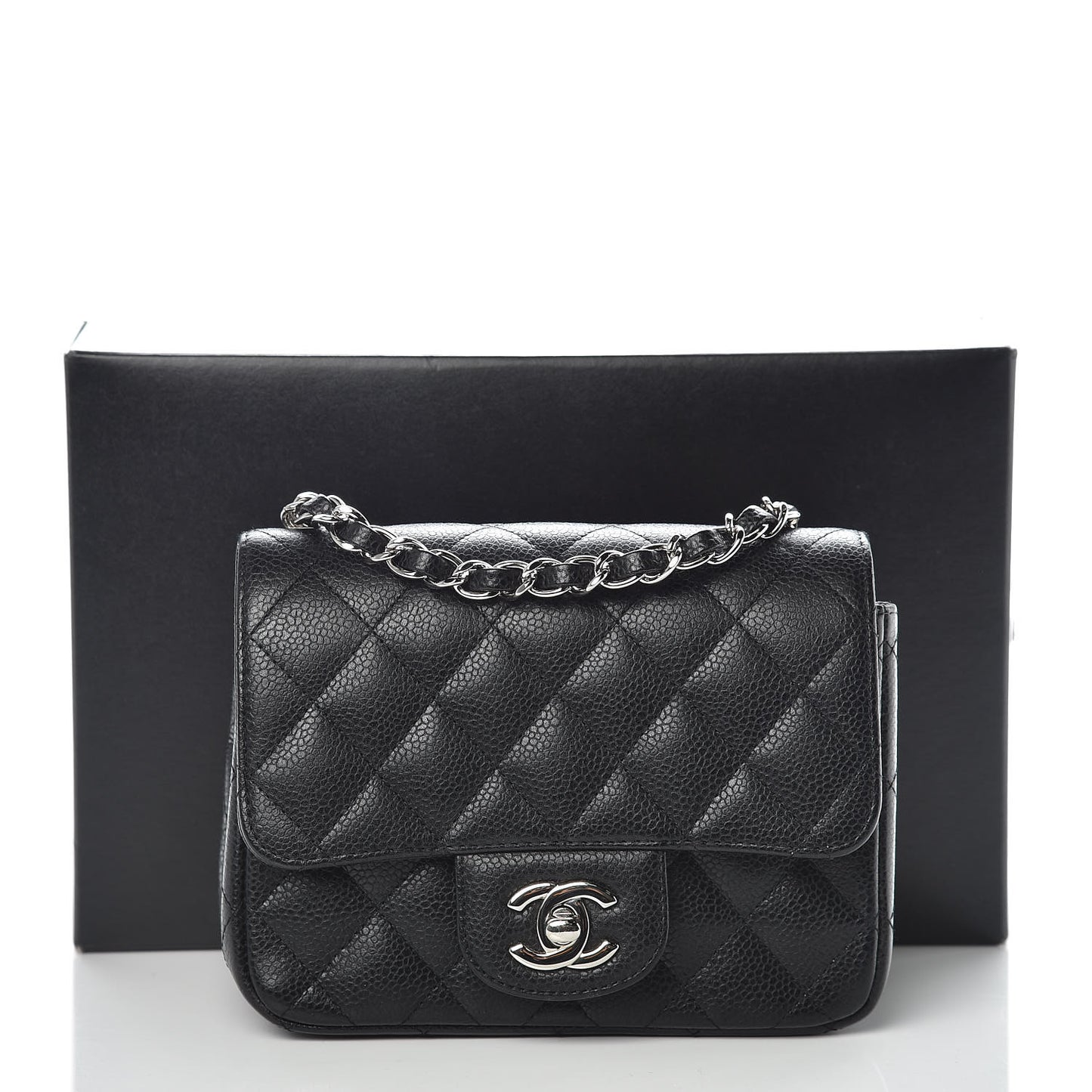 Caviar Quilted Mini Square Flap Black