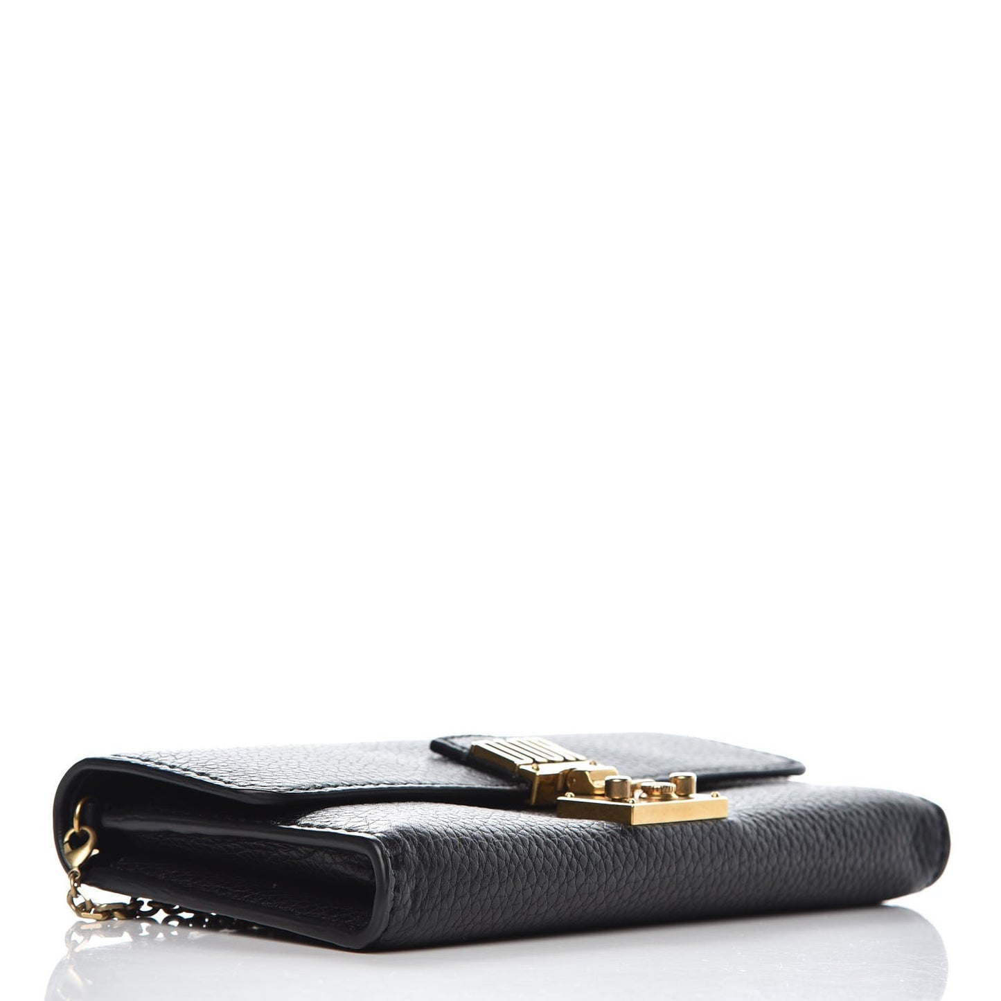 Calfskin Dioraddict Wallet on Chain Black
