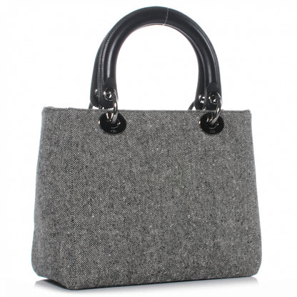 Christian Dior Tweed Medium Lady Dior Black 3 of 8