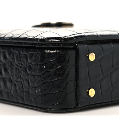 Lanvin Calfskin Crocodile Embossed Bento Bag Black 8 of 10