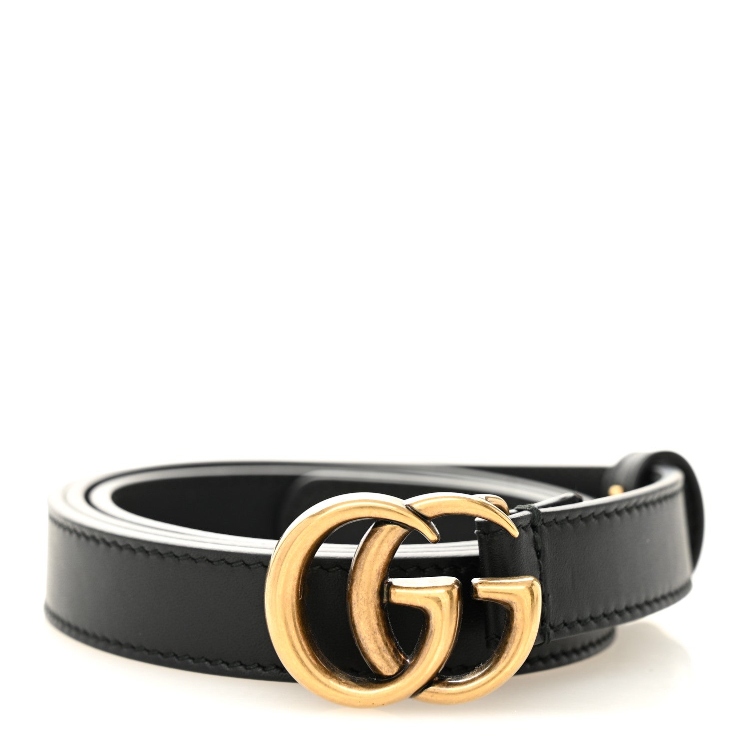 Gucci Calfskin Double G 20mm Belt 85 34 Black 1 of 5