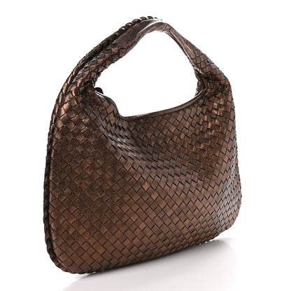Bottega Veneta Metallic Nappa Intrecciato Medium Veneta Hobo Copper 3 of 9