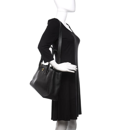 Chanel Calfskin Cerf Executive Shopper Tote Black 2 of 15
