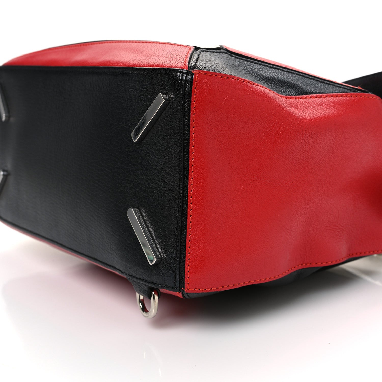 Loewe Calfskin Colorblock Medium Puzzle Bag White Red Black 10 of 14