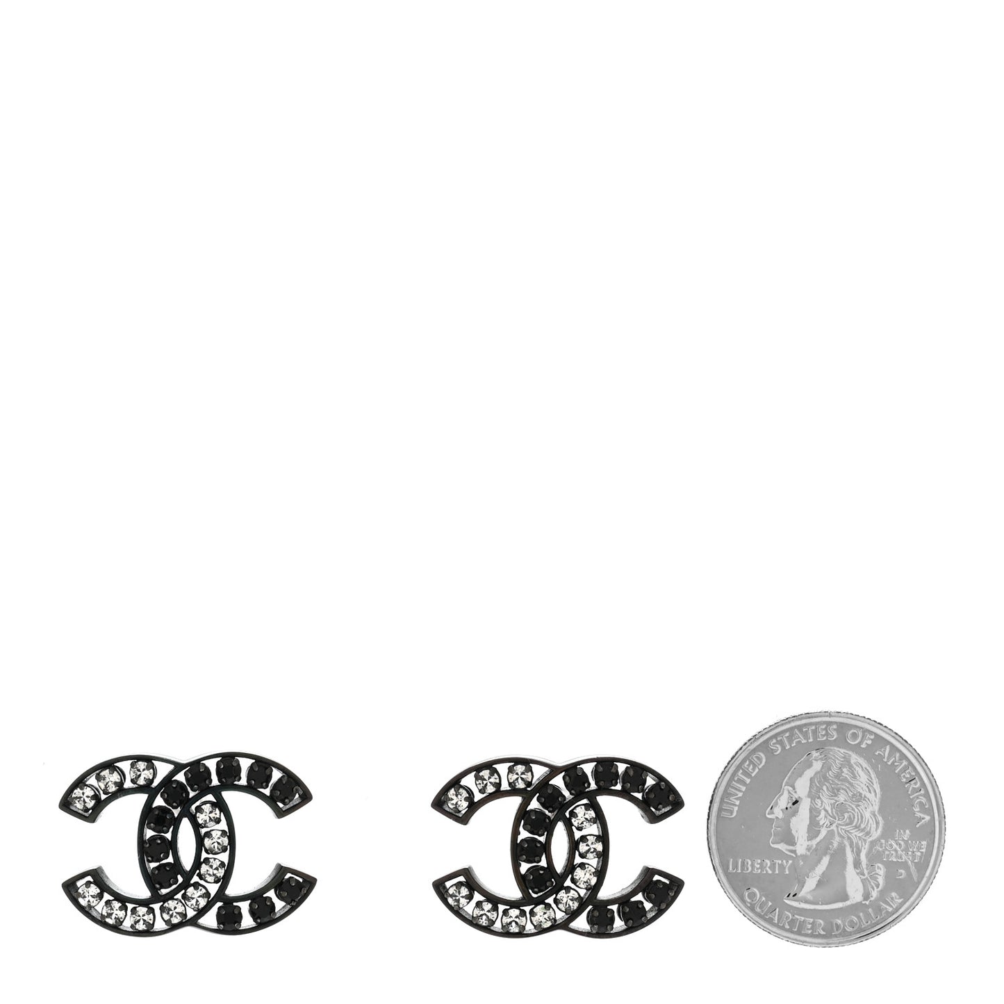 Ruthenium Crystal CC Earrings Black