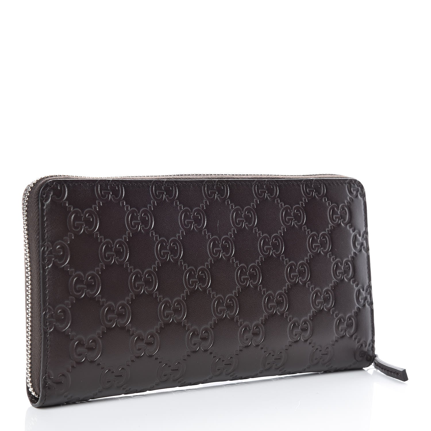 Gucci Guccissima Signature Zip Around Organizer Wallet Chocolate 3 of 10