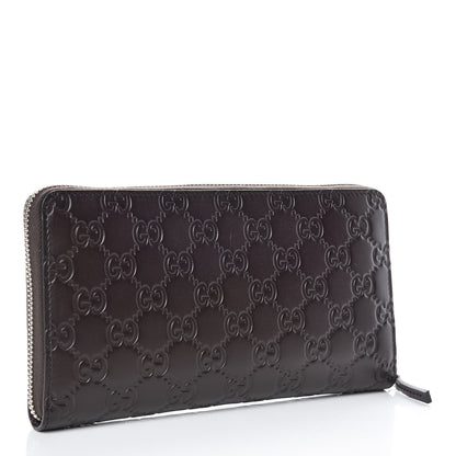 Gucci Guccissima Signature Zip Around Organizer Wallet Chocolate 3 of 10