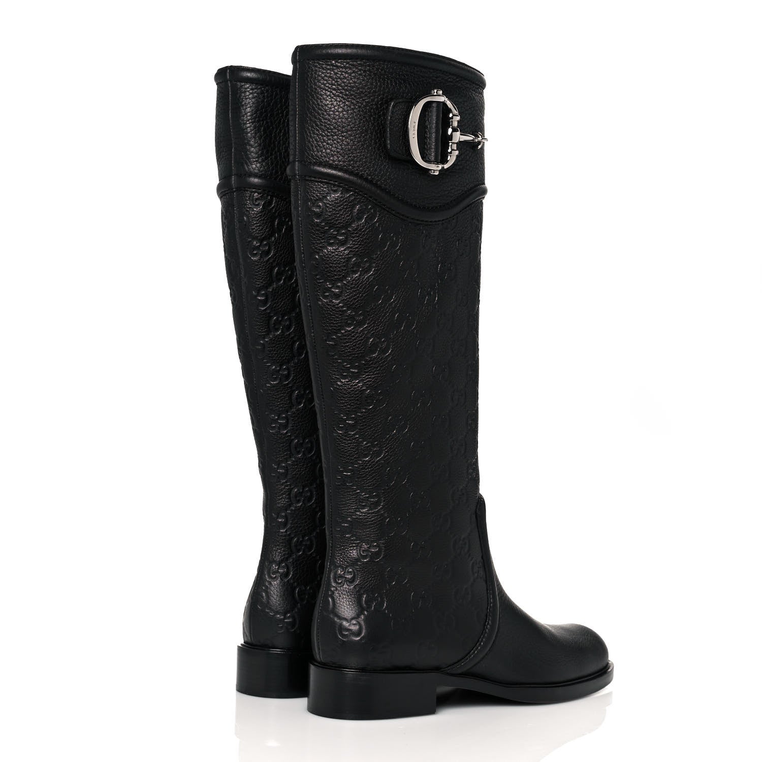 Gucci Guccissima Cellarius Soft Calfskin D Ring Boots 37 Black 4 of 9