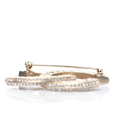 Chanel Baguette Crystal CC Brooch Gold 4 of 6